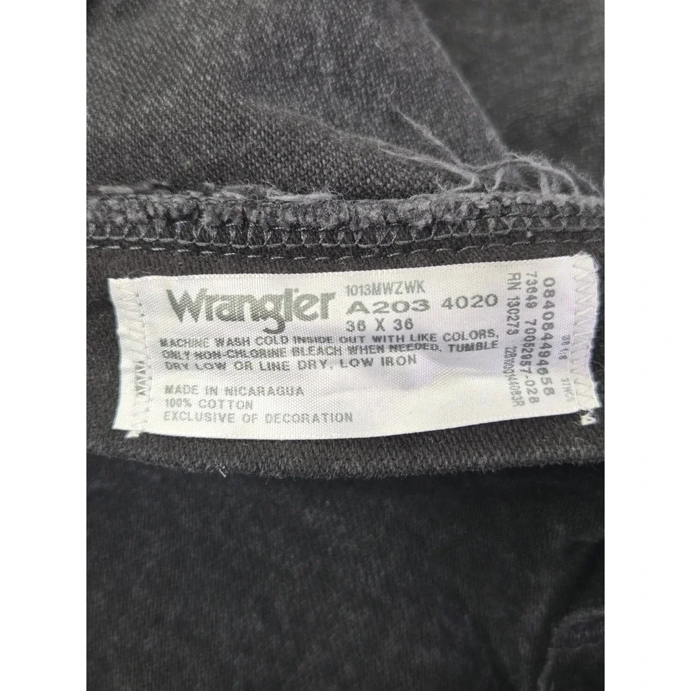Wrangler 1013MWZWK Cowboy Cut Mens Black Straight Leg Denim Jeans 36x36 Ranch